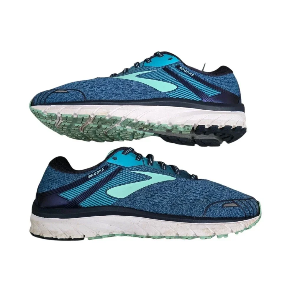 Brooks Adrenaline GTS 18 Sneakers Womens Size 9.5 Wide Teal Blue Running Shoes